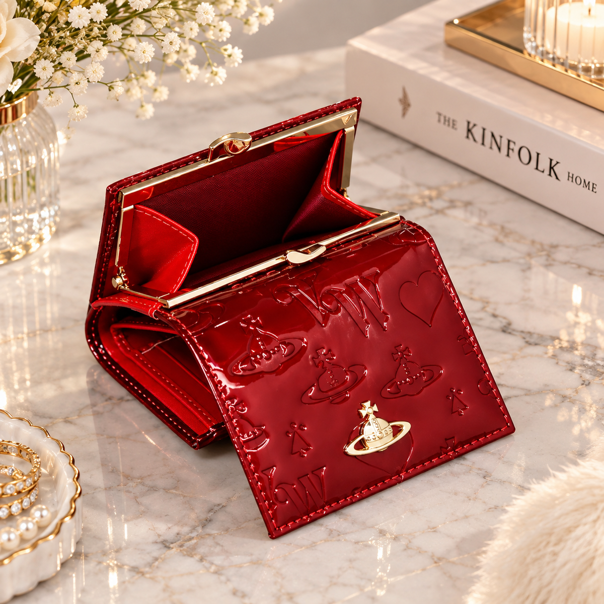 Vivienne Westwood Gamaguchi Trifold Wallet Color Red