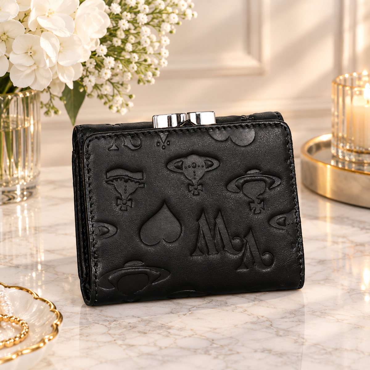 Vivienne Westwood Gamaguchi Trifold Wallet Color Black
