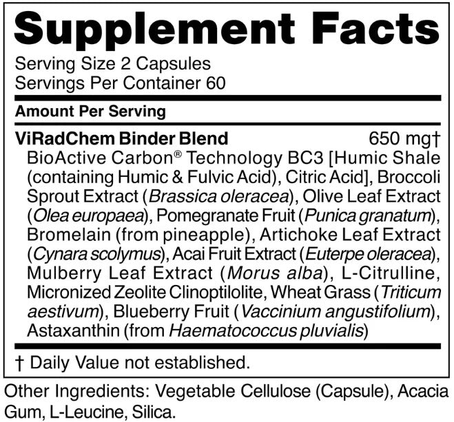 ViRadChem Binder by CellCore – Environmental & Microbe Detox Support, 120 Capsules