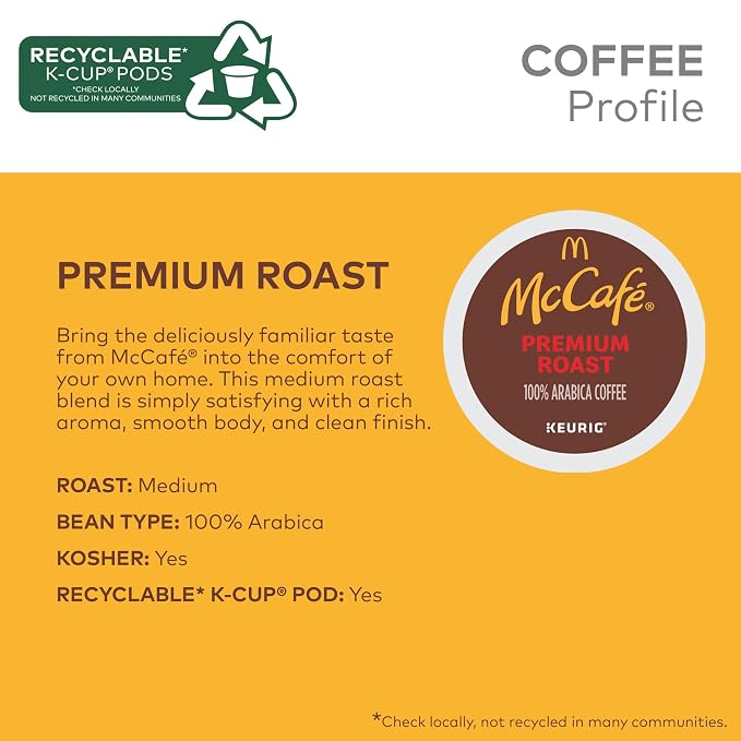 McCafe Premium Roast Medium Roast K-Cup Coffee Pods, 96 Count