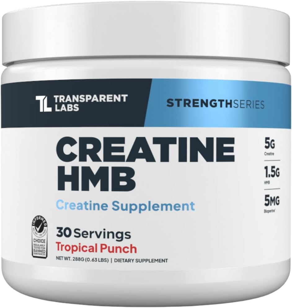 Transparent Labs Creatine HMB - Creatine Monohydrate Powder with HMB for Muscle Growth