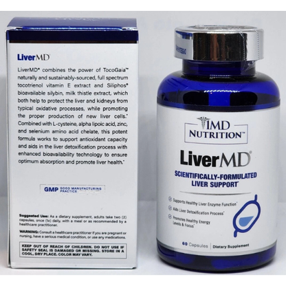 1MD LiverMD Liver Repair Support Supplement New Sealed 60 Capsules New