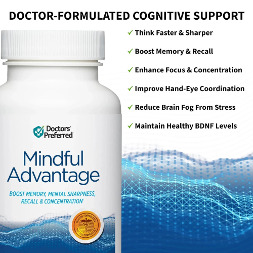DOCTORS' PREFERRED Mindful Advantage Brain Supplements, Memory, Focus, 30ct