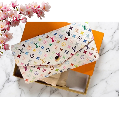 Louis Vuitton x Takashi Murakami White Multicolor Sarah Long Wallet