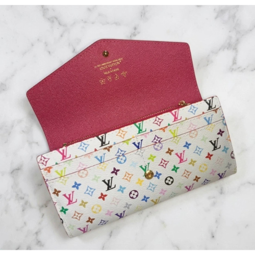 Louis Vuitton x Takashi Murakami White Multicolor Sarah Long Wallet
