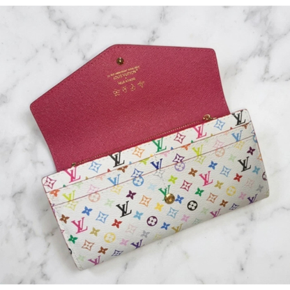 Louis Vuitton x Takashi Murakami White Multicolor Sarah Long Wallet