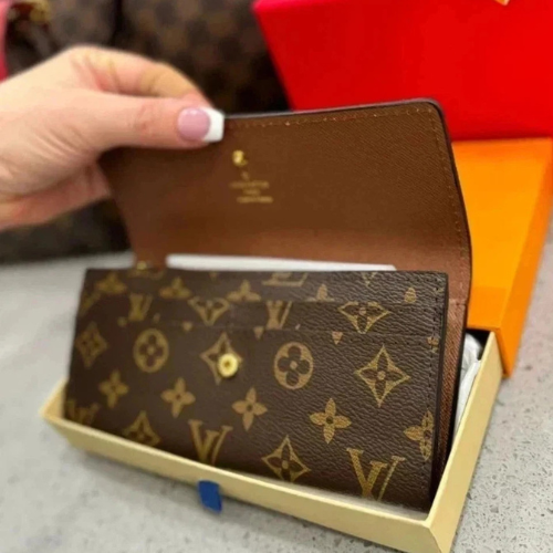 Louis Vuitton Portefeuille Sarah Monogram Long Wallet Brown