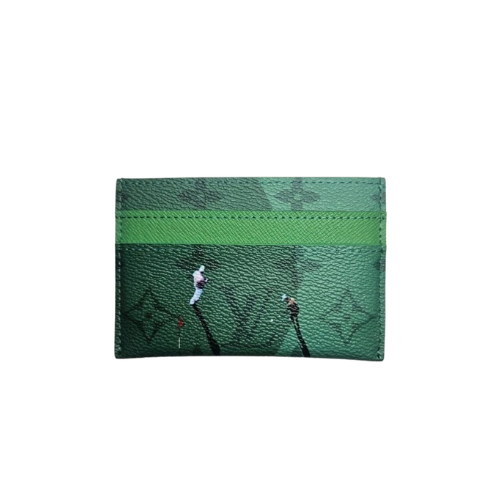 Forest Green Louis Vuitton Double Card Holder