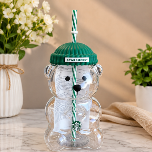 Starbucks Bearista Limited Edition Bear Glass Cold Cup