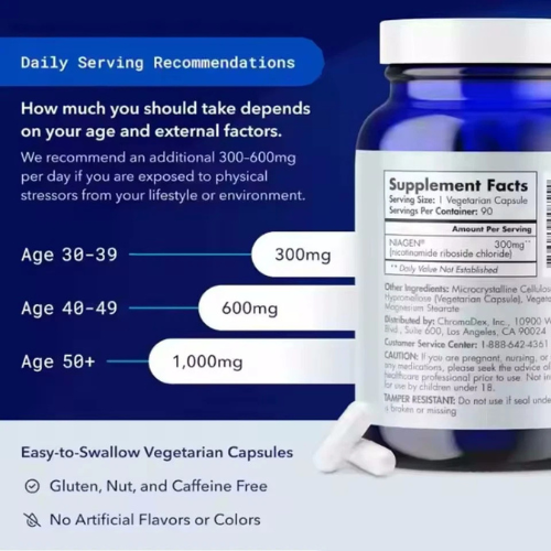 TRU NIAGEN Patented NAD Supplement for Brain Function, & Cell Regeneration
