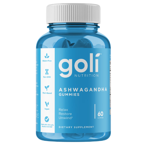 Goli Ashwagandha Vegan Gummies, KSM-66 & Vitamin D, 60 Count