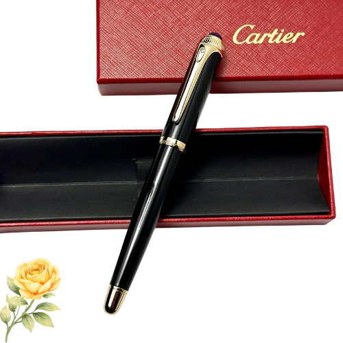 Cartier Black Gold Composite Executive Rollerball Pen Rare AD VIP Gift