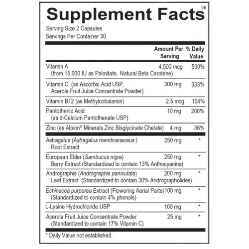 Viracid Immune Support Capsules 60 Count Dietary Supplement