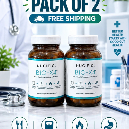 Nucific BIO-X4 4-in-1 Probiotic Supplement Digestive & Weight Management Support