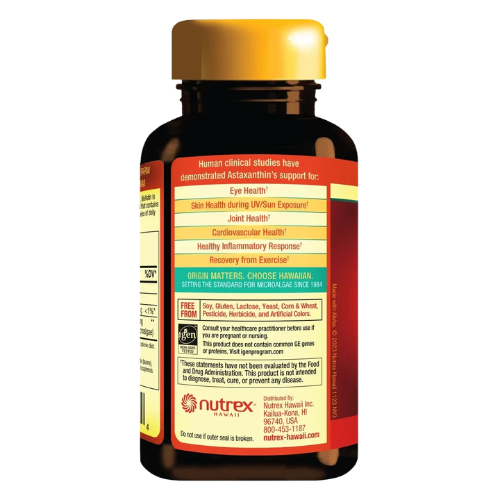 Astaxanthin Antioxidant Supplement for Skin Health, Eye Support & Immune Wellness | Hawaiian Algae Softgels (12mg, 120 Count)