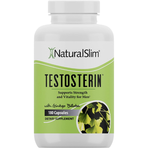 NaturalSlim Testosterone Booster for Men with Ginkgo, 180 Capsules