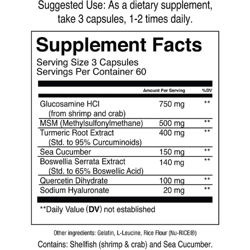 Joint Support Supplement with Glucosamine & MSM for Mobility, Flexibility & Cartilage Health