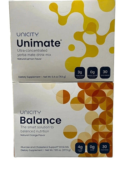 Unicity Unimate Lemon + Unicity Balance Natural Orange Combo Pack