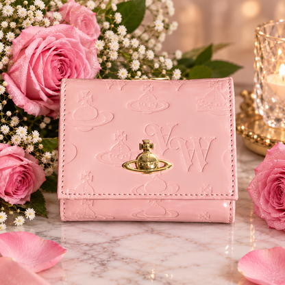 Vivienne Westwood Gamaguchi Trifold Wallet Pink/Gold