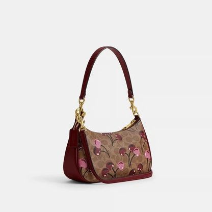 Coach Teri Shoulder Bag In Signature Canvas With Cherry Print