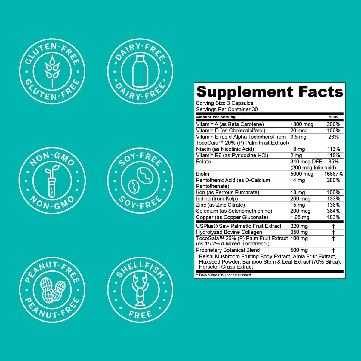 Hair La Vie Clinical Formula Hair Vitamins for Hair Regrowth, 90 Caps