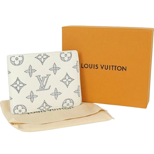 Louis Vuitton Portefeuille Multiple Monogram Shadow Bronze White Two fold Wallet