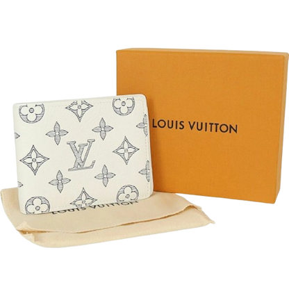 Louis Vuitton Portefeuille Multiple Monogram Shadow Bronze White Two fold Wallet