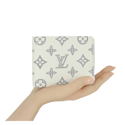 Louis Vuitton Portefeuille Multiple Monogram Shadow Bronze White Two fold Wallet