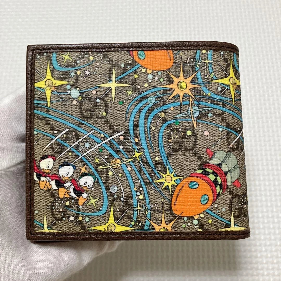 Unused GUCCI×Disney Folding Wallet GG Donald Duck