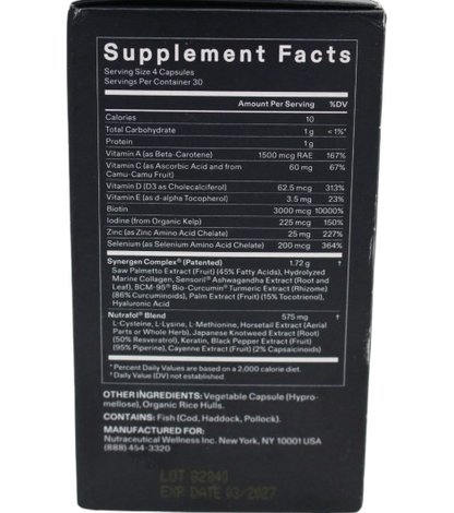 NUTRAFOL Men Hair Growth Nutraceutical 120 Capsules NEW **Glass Bottle**