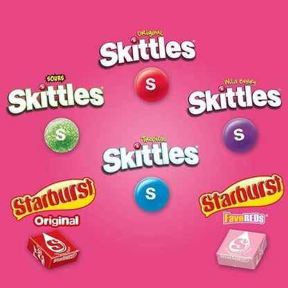 SKITTLES & STARBURST Chewy Candy Variety Pack, 30 Count, 62.79 oz