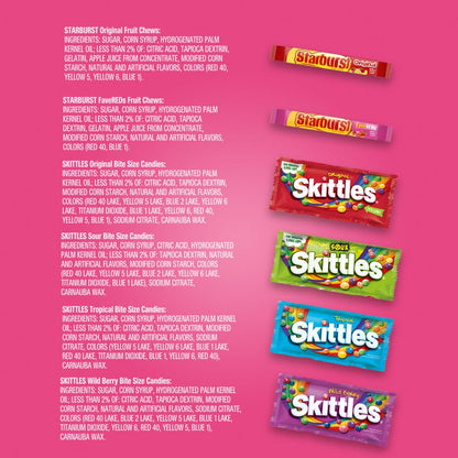 SKITTLES & STARBURST Chewy Candy Variety Pack, 30 Count, 62.79 oz